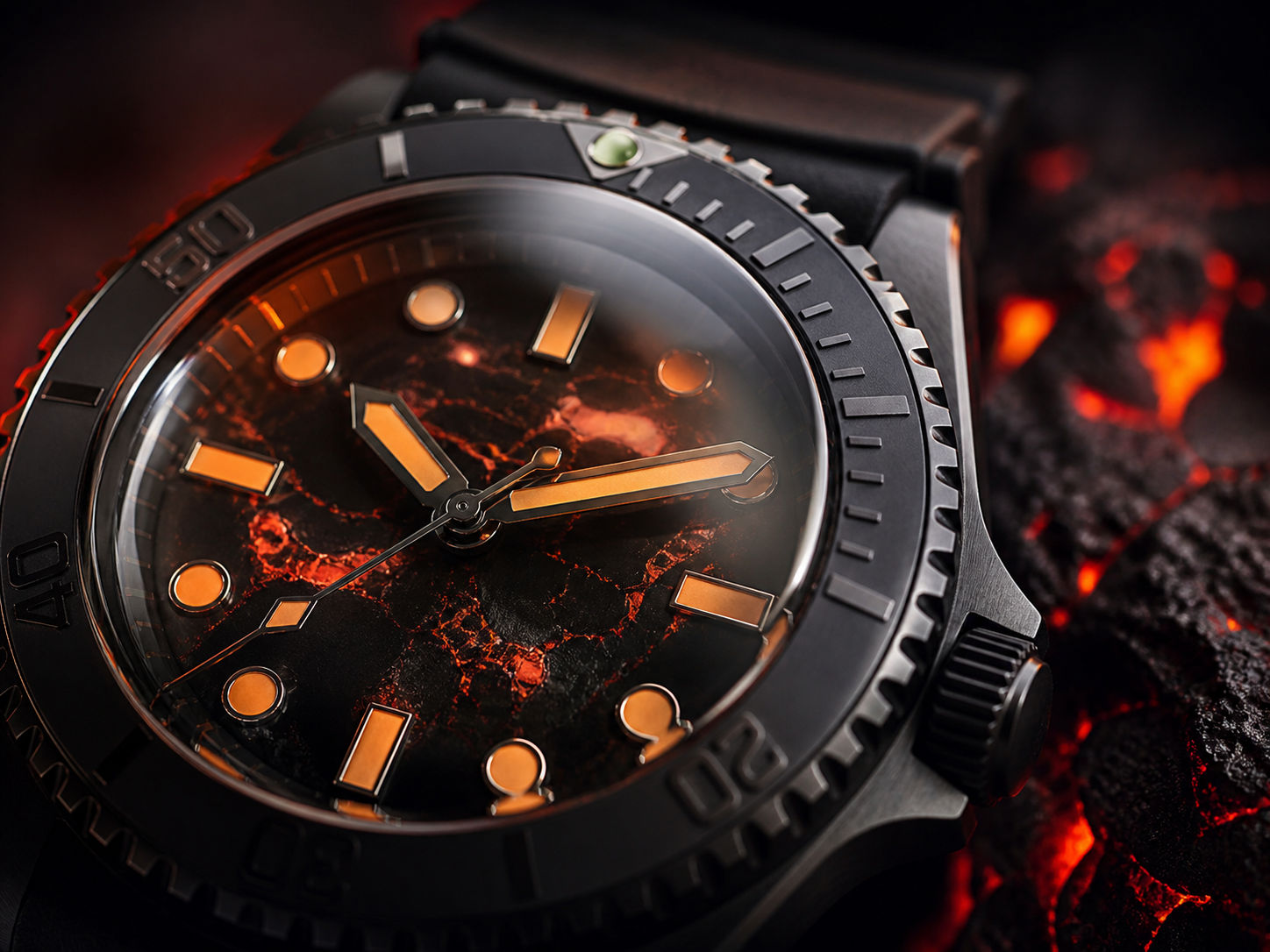Lava bezel watch care journal illustration